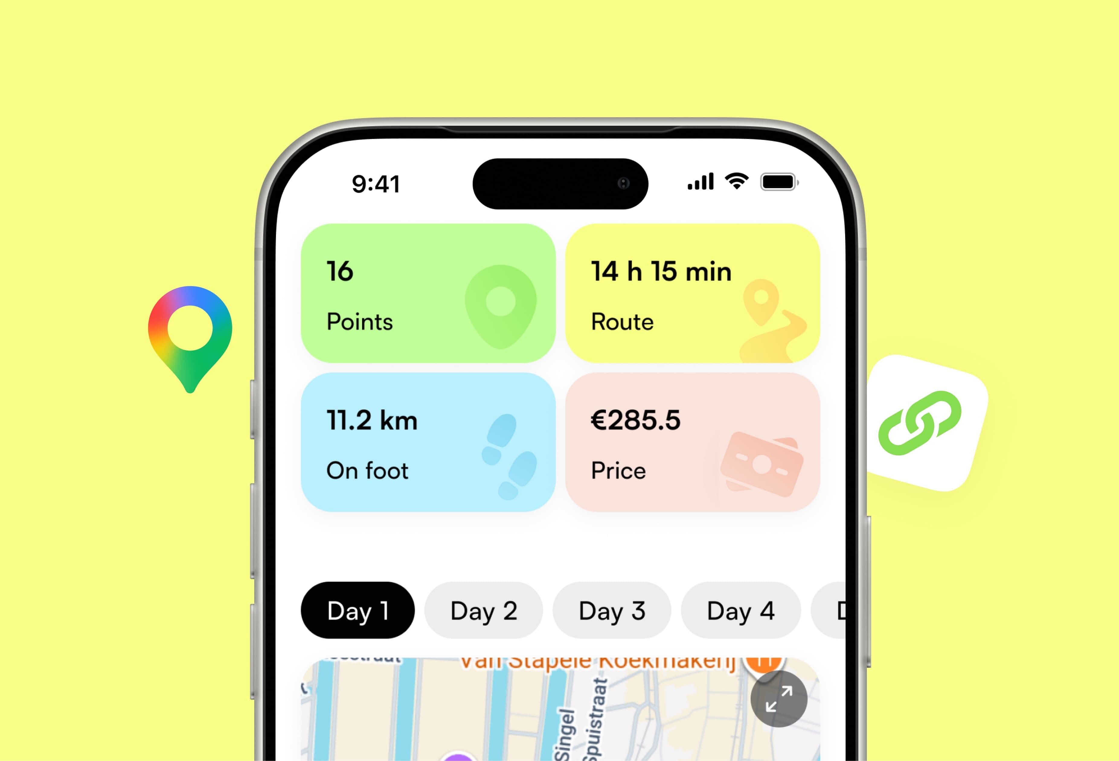 Digital travel guide that combines itinerary, maps, recommendations and practical travel information in one place