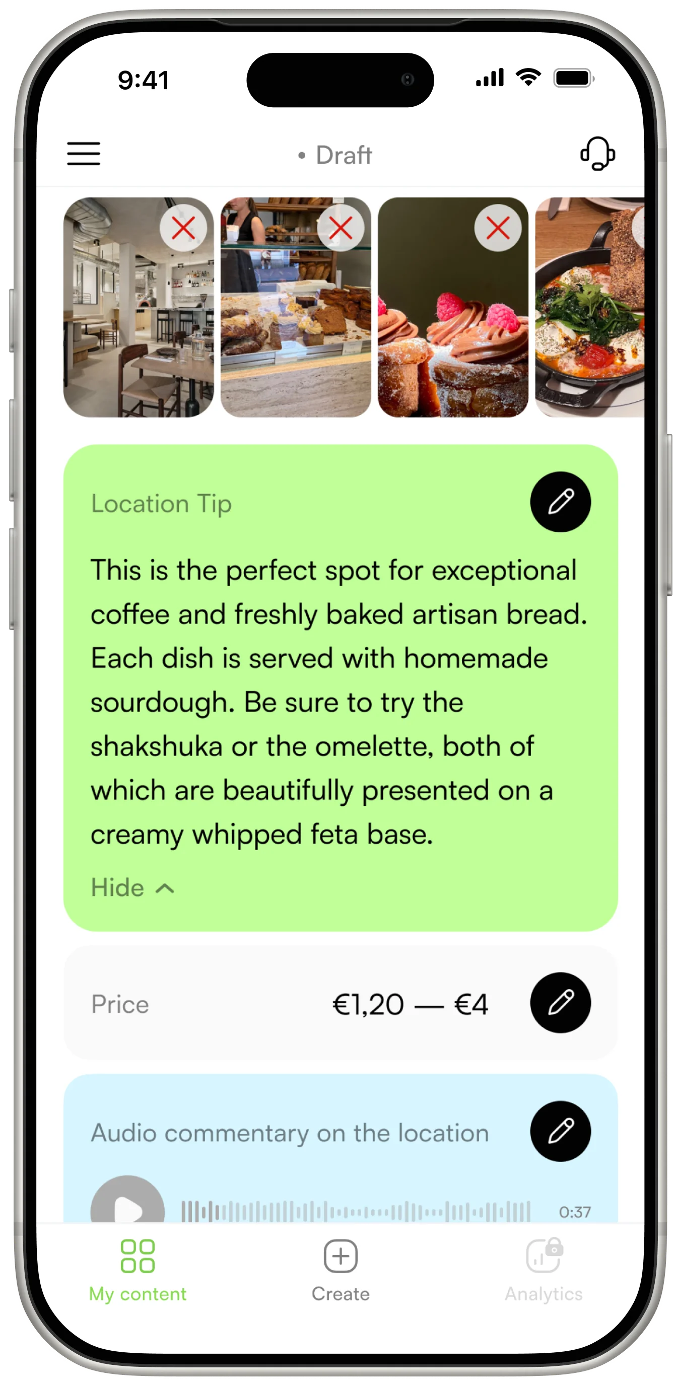 Octripus draft guide with photos on a phone